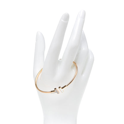 Tiffany 18K Rose Gold Mother of Pearl T Wire Bracelet 2 of 5