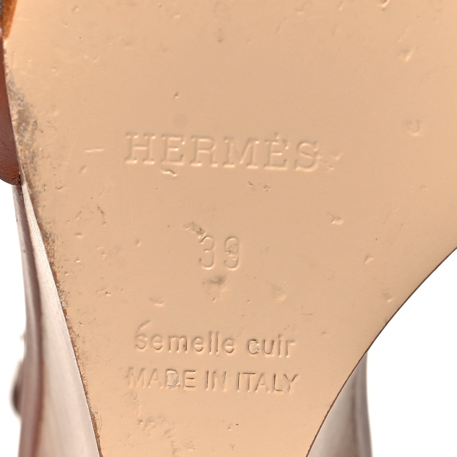 Hermes Calfskin Legend Wedge Sandals 39 Gold 7 of 10