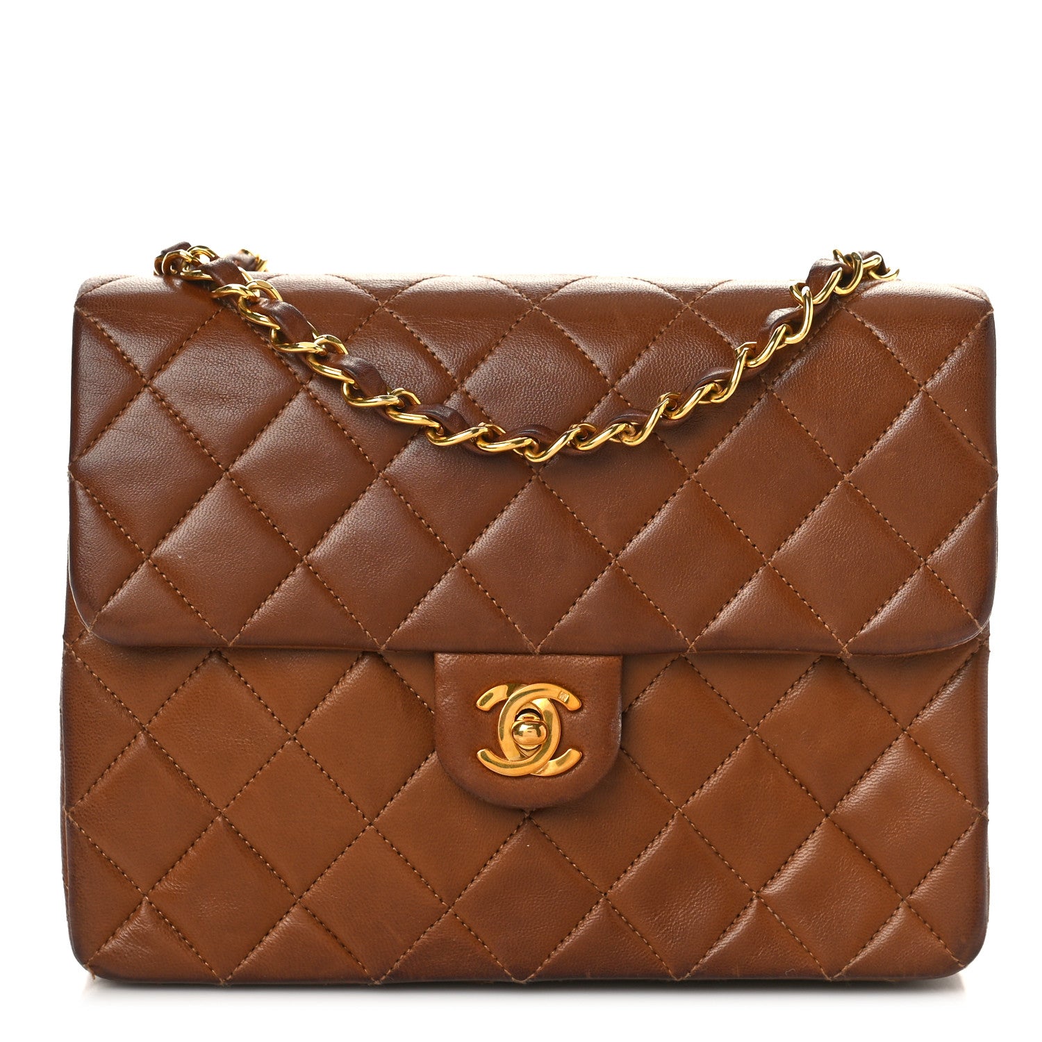 Chanel Lambskin Quilted Small Single Flap Brown 1 of 10