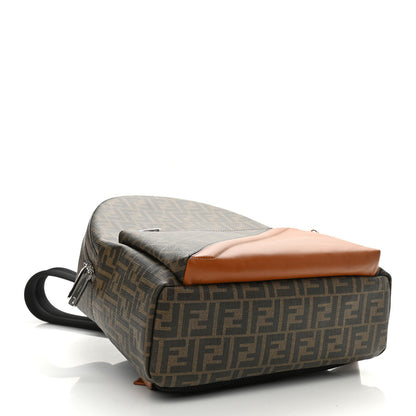 Fendi Glazed Fabric Vitello King FF 1974 Diagonal Pouch Pocket Backpack Tobacco Moro Cuoio 4 of 9