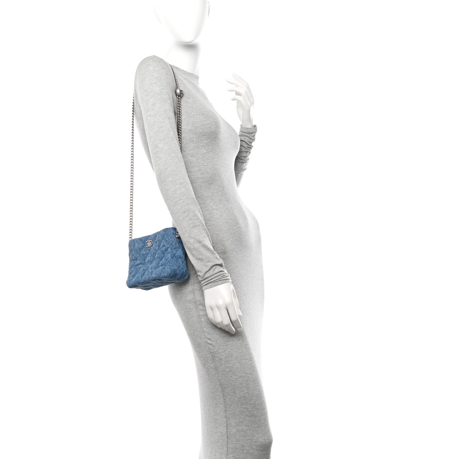 Chanel Denim Quilted Camellia Sweetheart Small Hobo Blue 2 of 12