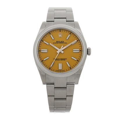 Rolex Stainless Steel 41mm Oyster Perpetual Watch Yellow 124300 1 of 5
