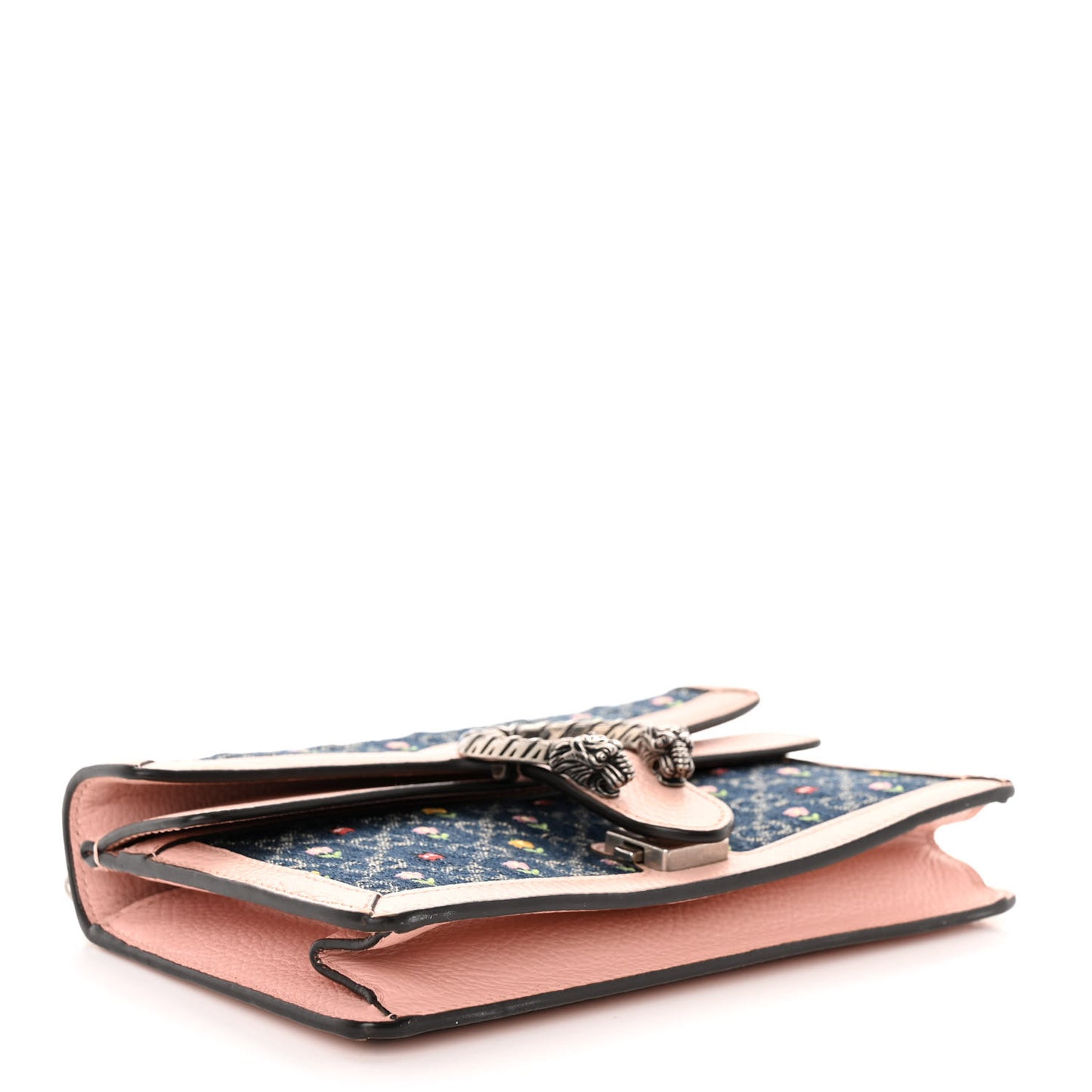 New Denim Dollar Calfskin Floral GG Monogram Small Dionysus Shoulder Bag Blue Tea Multicolor Powder Pink