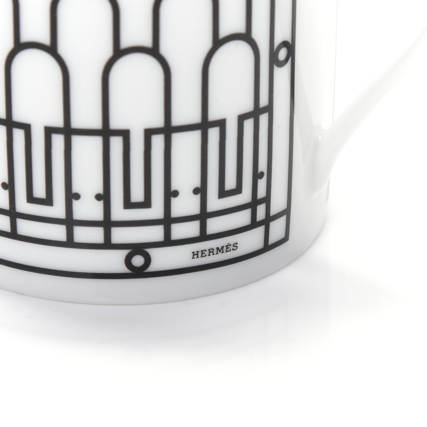 Porcelain H Deco Coffee Cup And Saucer Set Of 2 Black