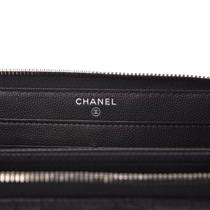 Chanel Caviar Camellia Embossed Large Gusset Zip Around Wallet 6 of 8