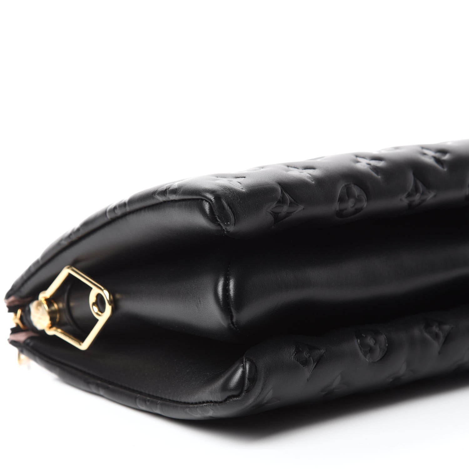 Louis Vuitton Lambskin Embossed Monogram Coussin PM Black 6 of 9