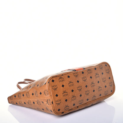 MCM Visetos Crocodile Embossed Medium Liz Shopper Tote Cognac 4 of 9