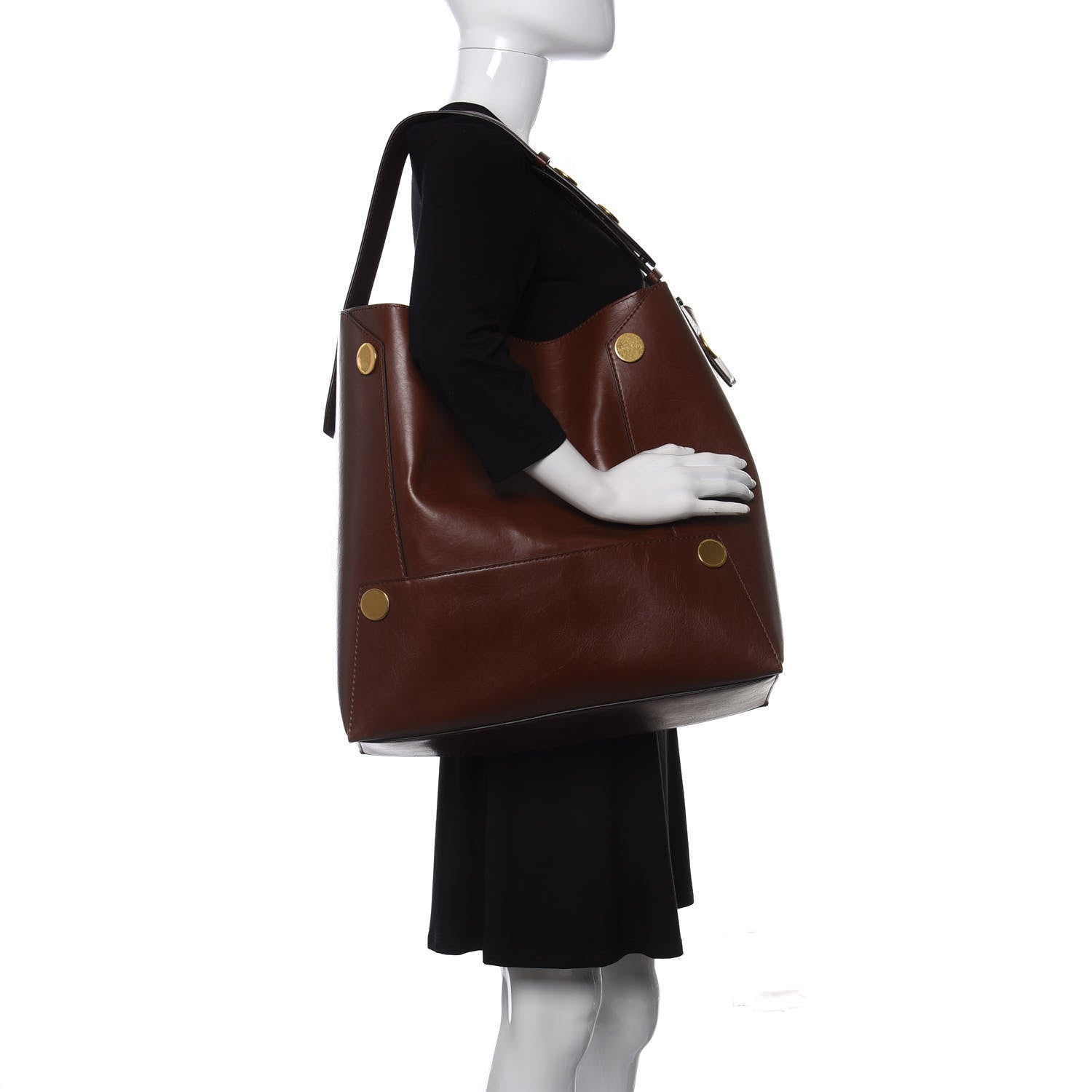 Stella McCartney Eco Alter Nappa Studded Large Bucket Bag Cognac 2 of 9