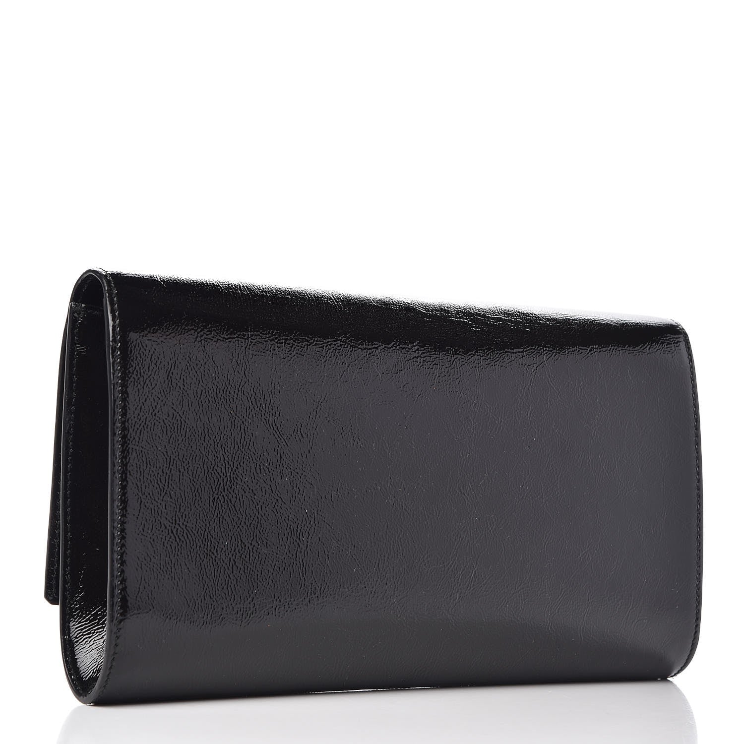 Saint Laurent Textured Patent Monogram Large Belle De Jour Clutch Black 3 of 6