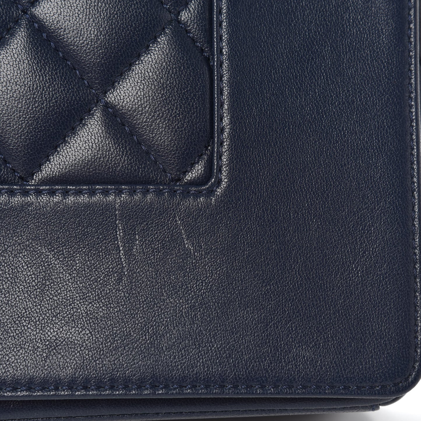 Sheepskin Quilted Medium Vintage Mademoiselle Flap Dark Navy