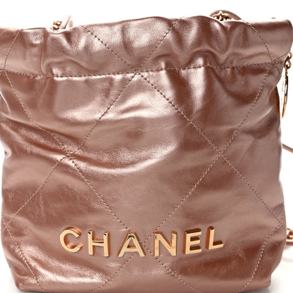 Chanel Metallic Calfskin Quilted Mini Chanel 22 Copper 7 of 13