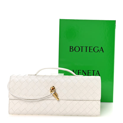 Bottega Veneta Nappa Intrecciato Long Andiamo Top Handle Clutch White 11 of 11