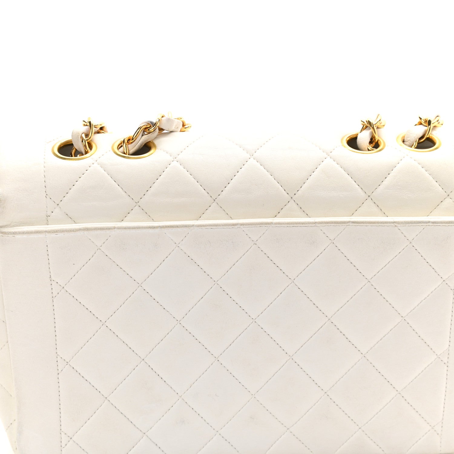 Chanel Lambskin Quilted Medium Single Flap White 14 of 15