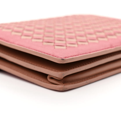 Bottega Veneta Nappa Intrecciato Checker Chain Wallet Beige Red 9 of 15