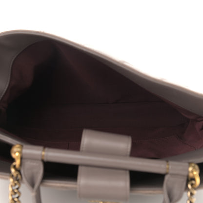 Chanel Glazed Calfskin Quilted Gold Bar Tote Dark Grey 4 of 11