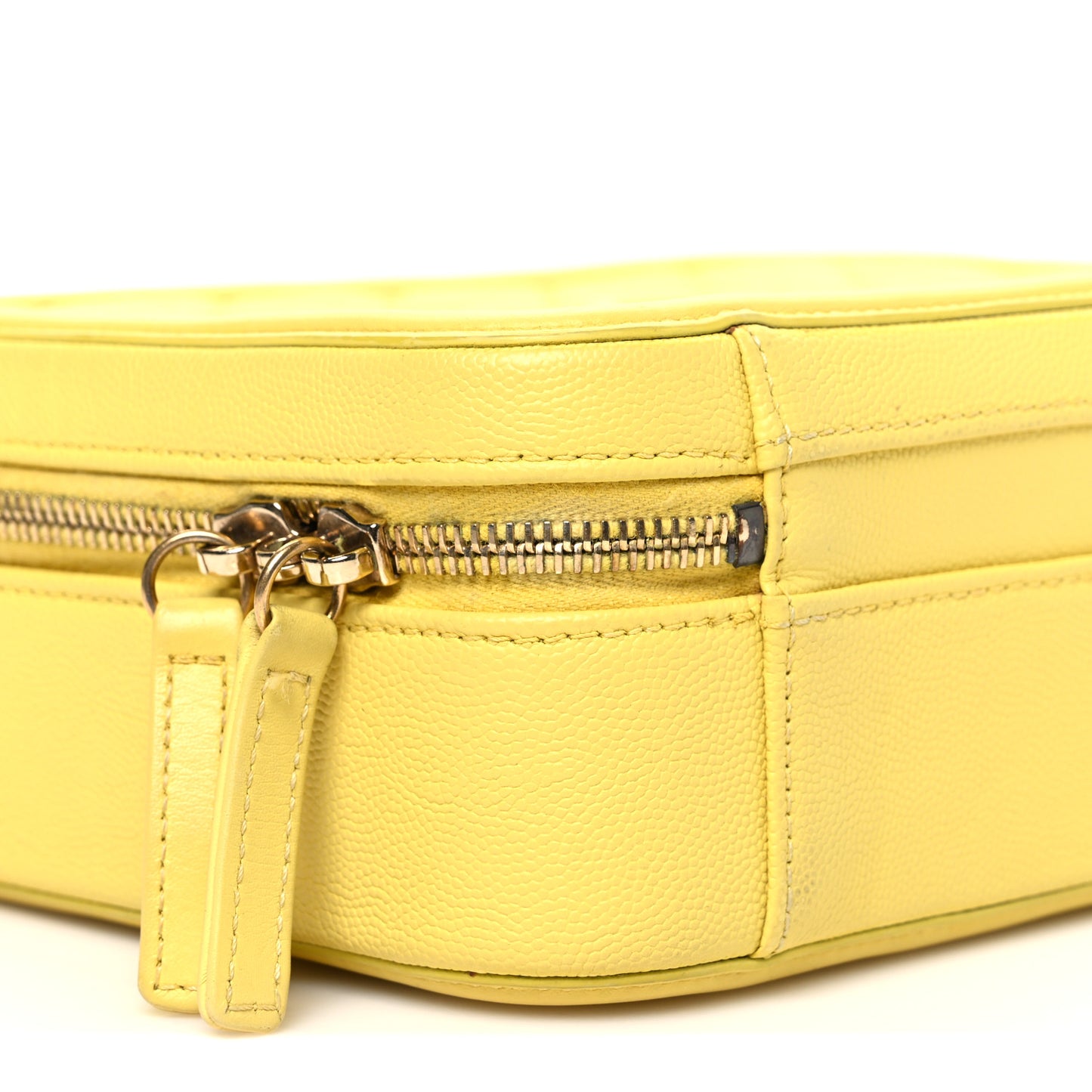 Caviar Quilted Medium CC Filigree Vanity Case Yellow