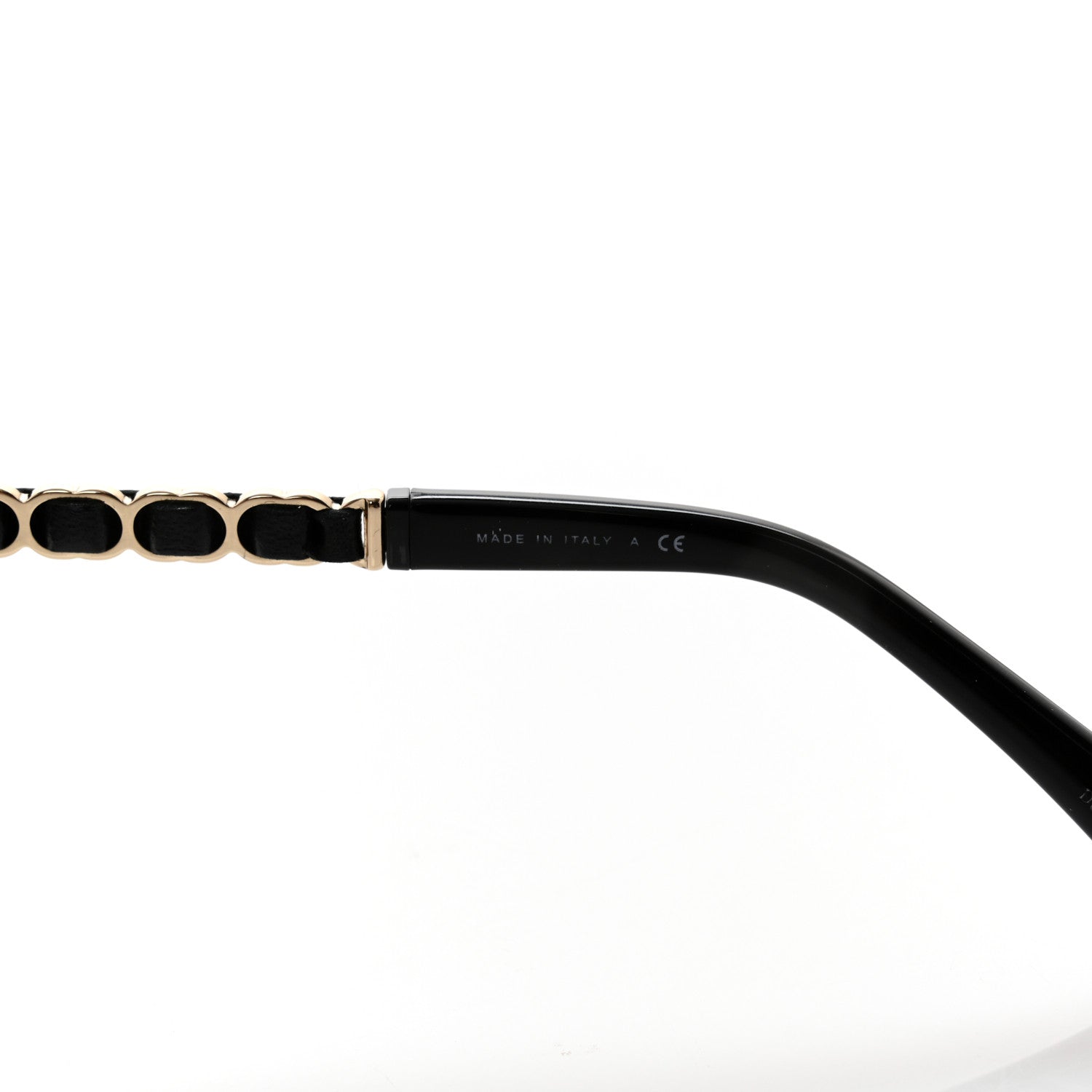 Chanel Metal Calfskin Round Chain Sunglasses Black 5 of 9