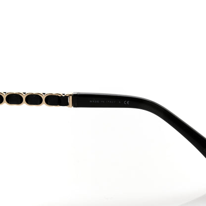 Chanel Metal Calfskin Round Chain Sunglasses Black 5 of 9