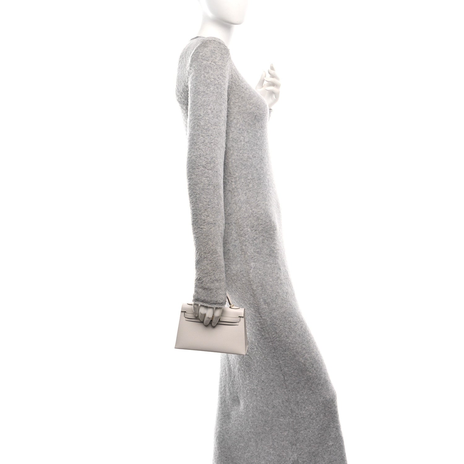 Hermes Epsom Mini Kelly Sellier 20 Gris Pale 2 of 11