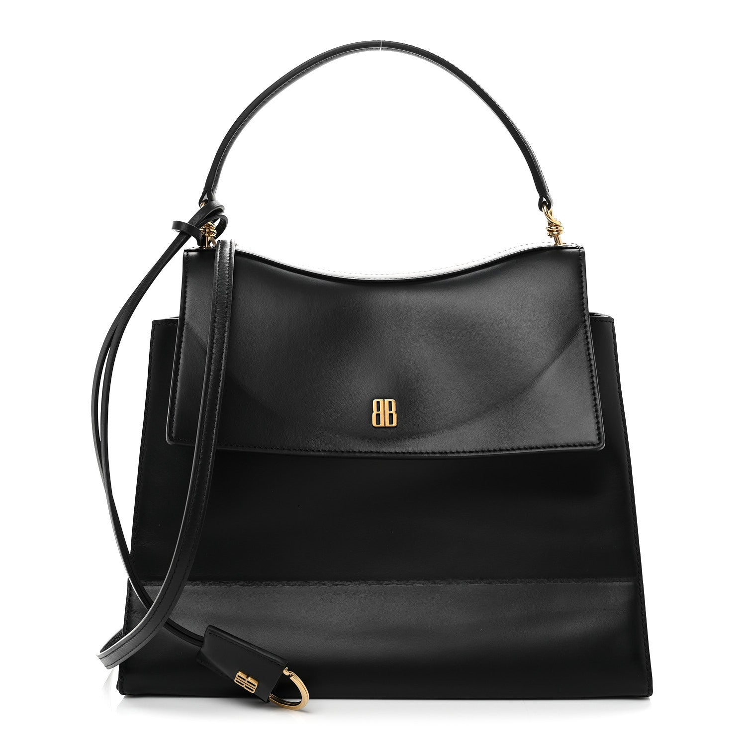 Balenciaga Natural Smooth Calfskin Medium Nano Top Handle Handbag Black 1 of 10