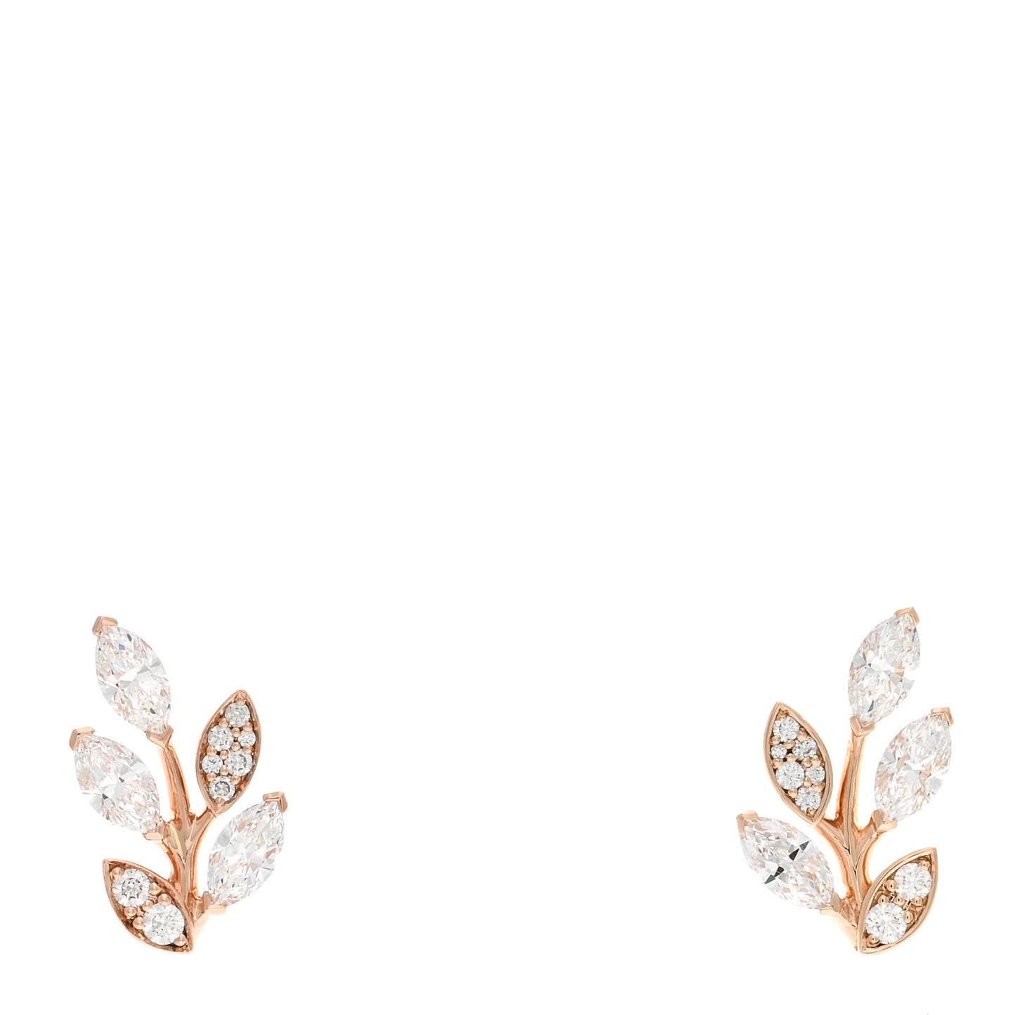 18K Rose Gold Diamond Small Victoria Vine Earrings