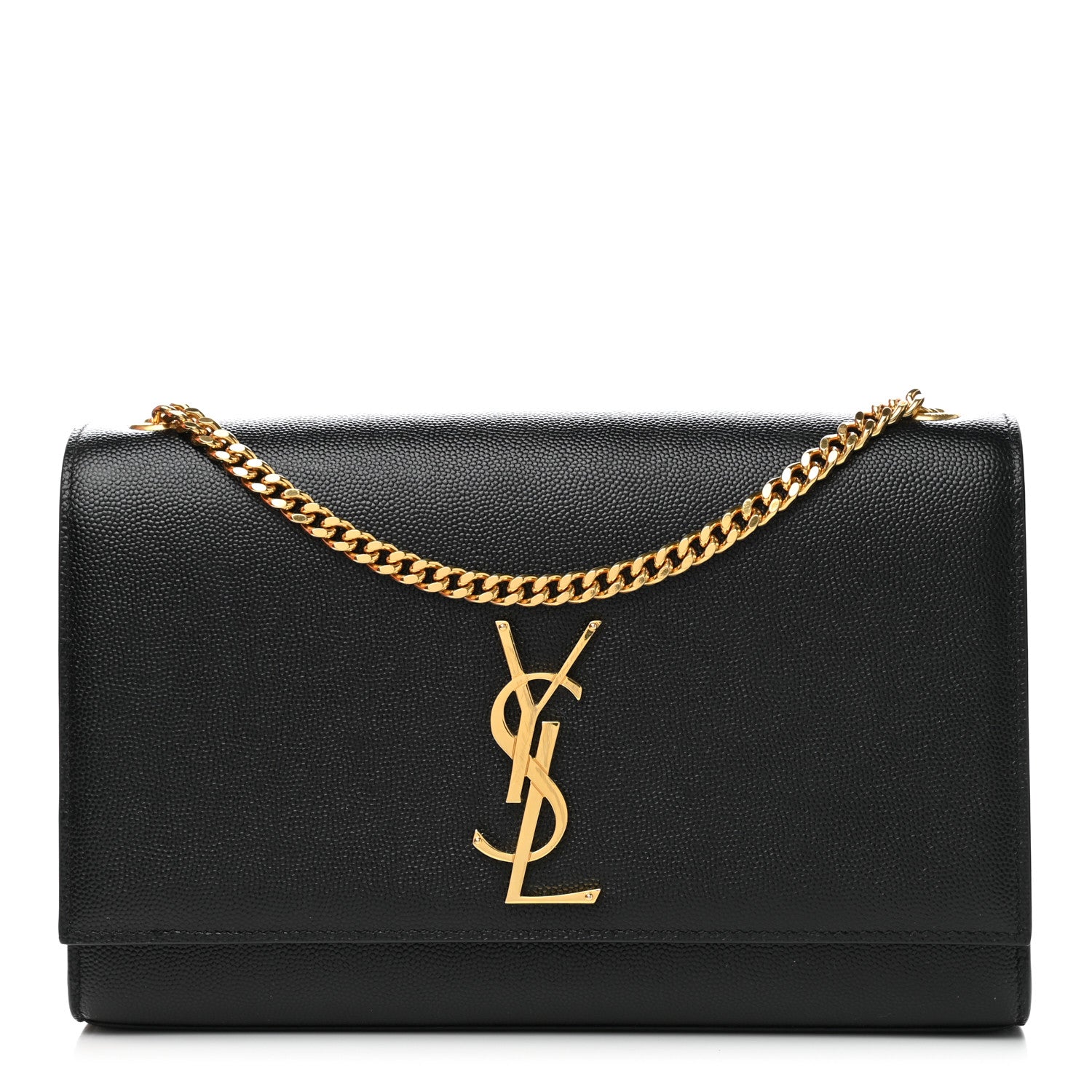 Saint Laurent Grain De Poudre Medium Classic Monogram Kate Satchel Black 1 of 11