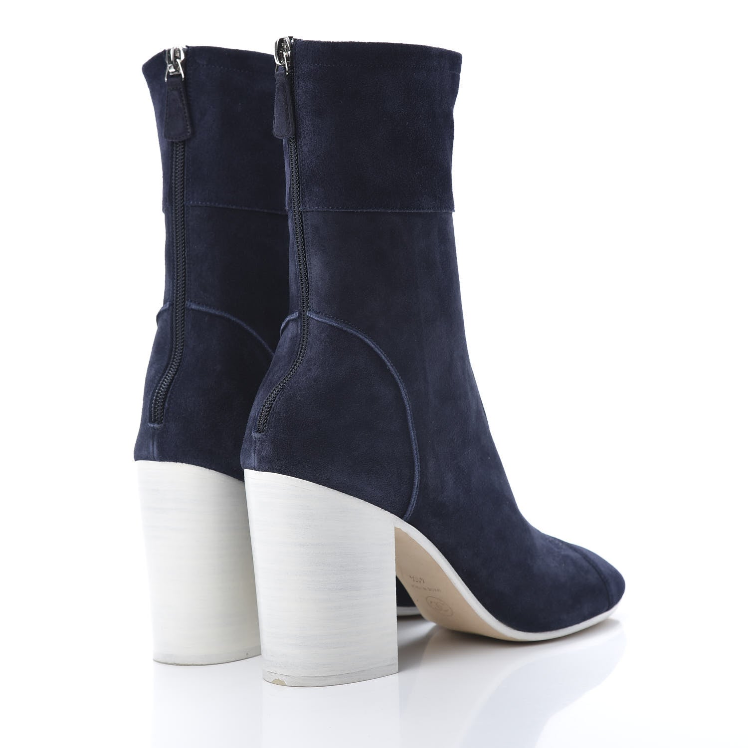 Chanel Suede Calfskin Cap Toe Short Boots 41.5 Navy Blue 4 of 8