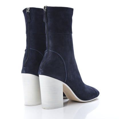 Chanel Suede Calfskin Cap Toe Short Boots 41.5 Navy Blue 4 of 8