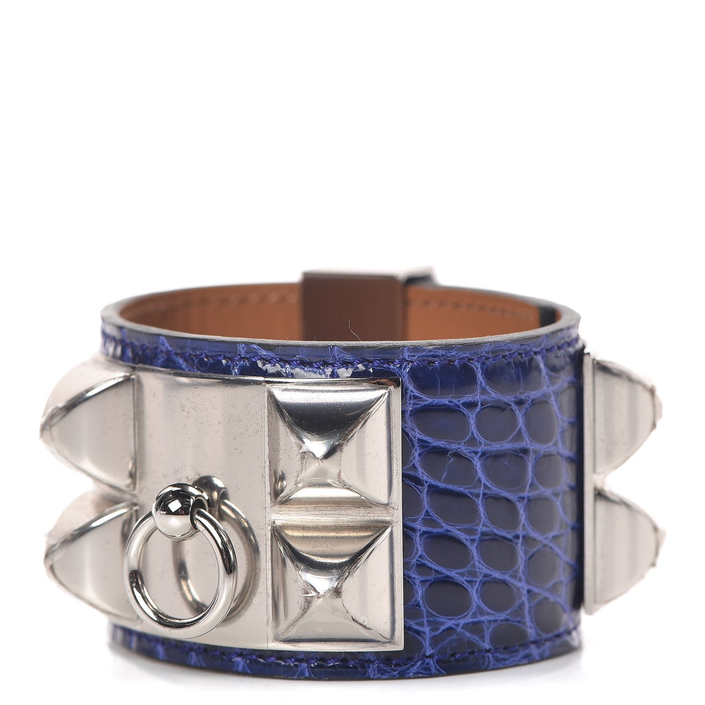 Shiny Alligator Collier De Chien CDC Bracelet T2 Bleu Electrique