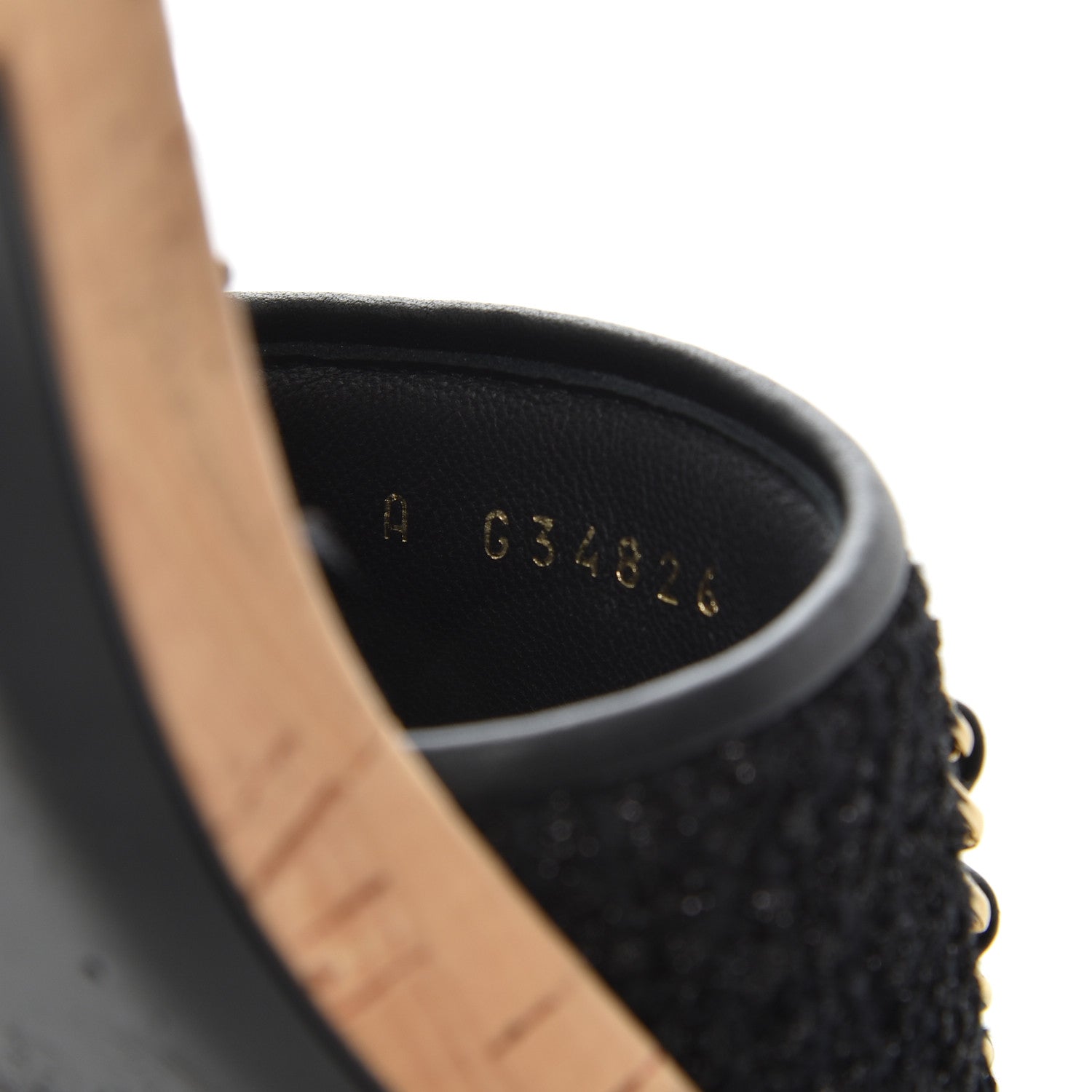 Chanel Tweed Lambskin Cork Logo Mules 38 Black 8 of 13