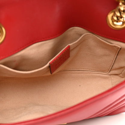 Gucci Calfskin Matelasse Mini GG Marmont Shoulder Bag Hibiscus Red 6 of 11