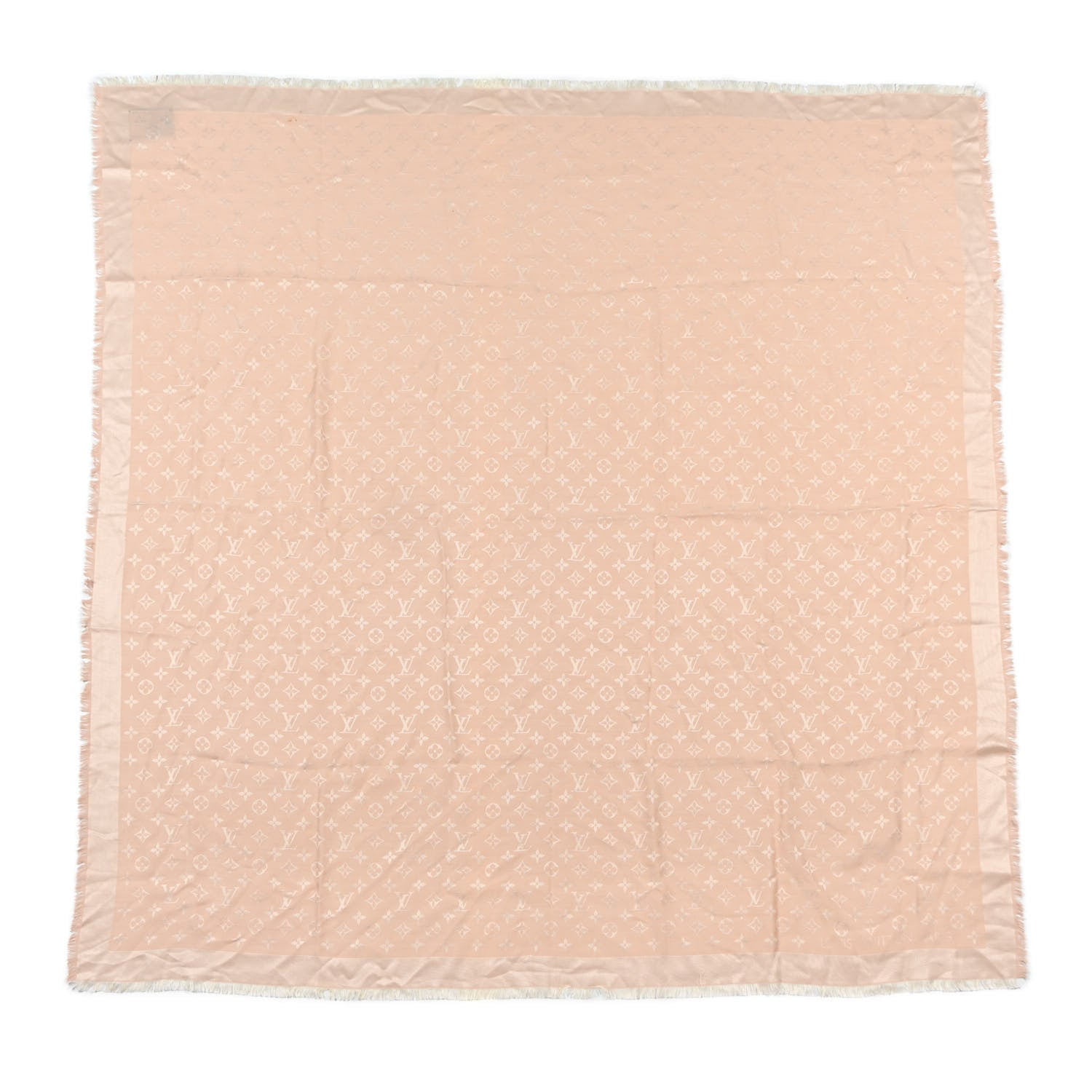 Louis Vuitton Silk Wool Monogram Shawl Rose 1 of 9