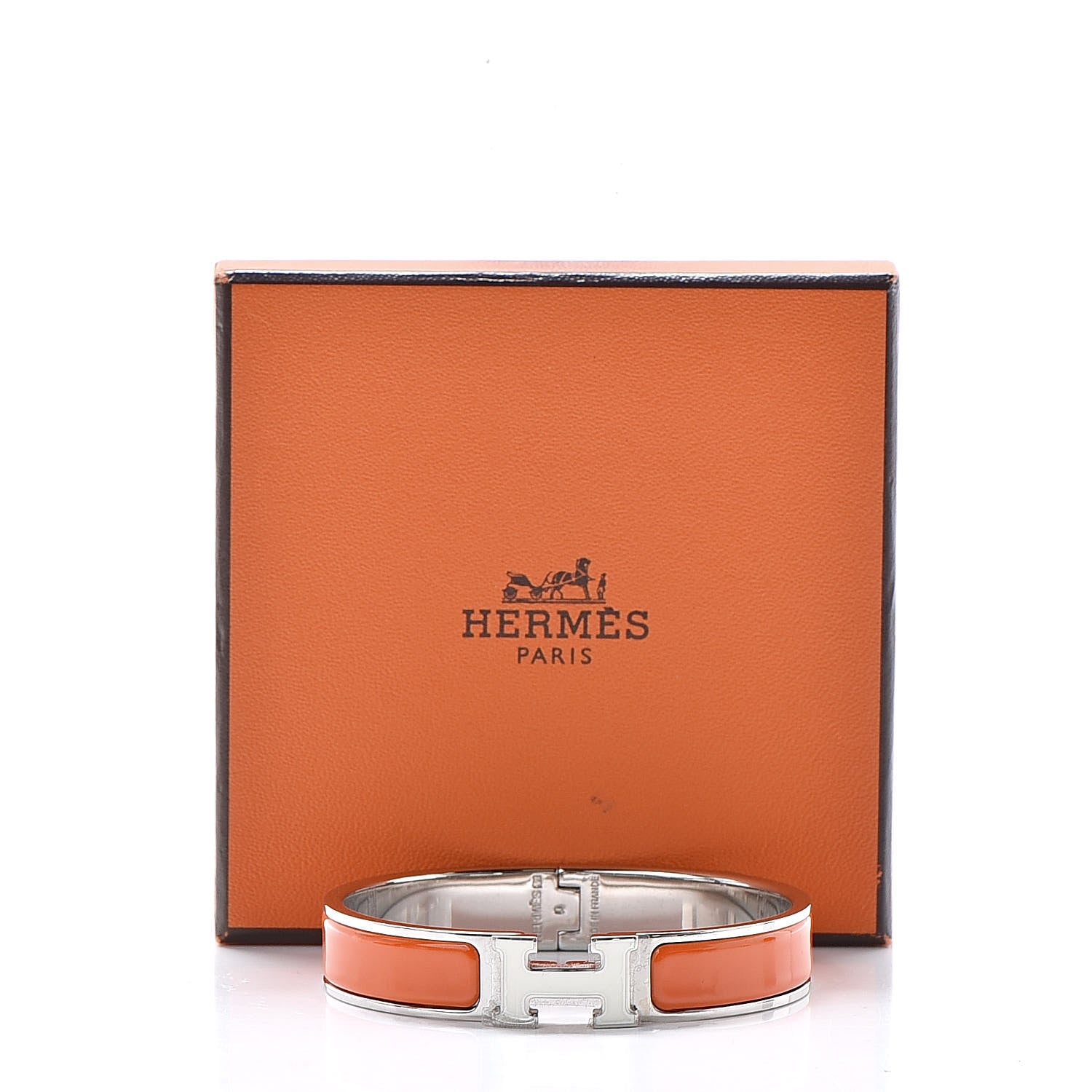 Hermes Enamel Narrow Clic Clac H Bracelet PM Orange 6 of 6