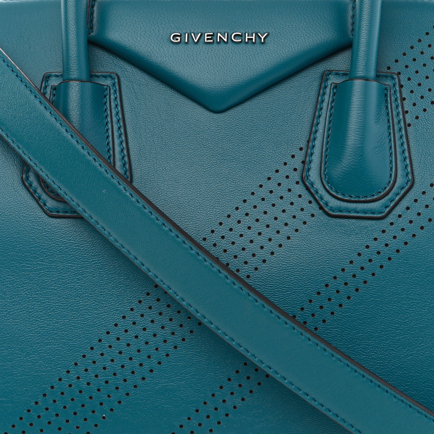 Givenchy Lambskin Perforated Small Antigona Blue 8 of 10