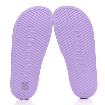 Balenciaga Rubber BB Womens Pool Slide Sandals 39 Lilac 5 of 8