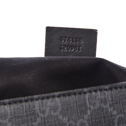 Gucci GG Supreme Monogram Web Flap Messenger Bag Black Grey 7 of 13