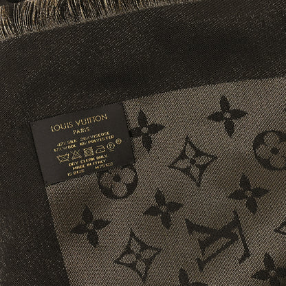 Louis Vuitton Silk Lurex Wool Monogram Shine Shawl Brown 4 of 4