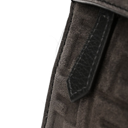 Fendi Suede Nylon Santander Cuoio Romano Bi-Color FF Embossed Small Fendiness Backpack Piombo Fango Grigio Polvere Asphalto 11 of 11