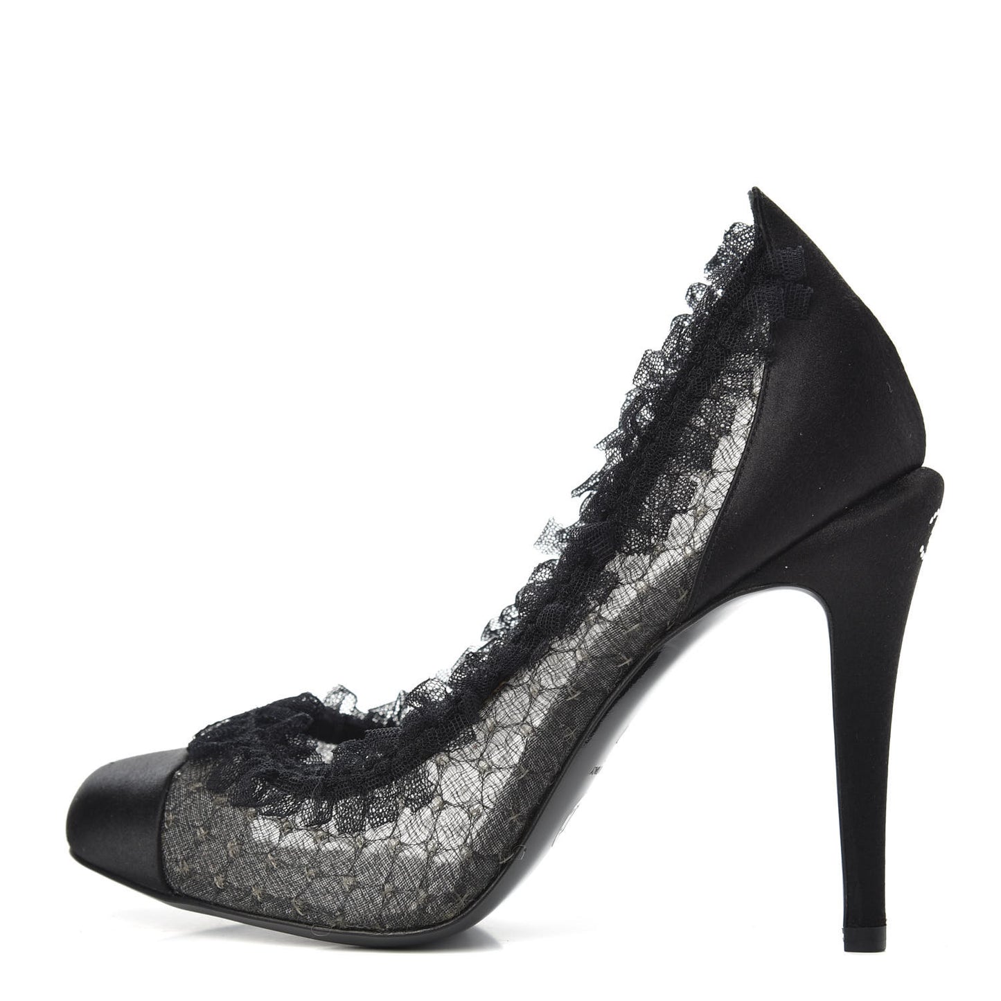 Mesh Satin CC Pumps 37 Black