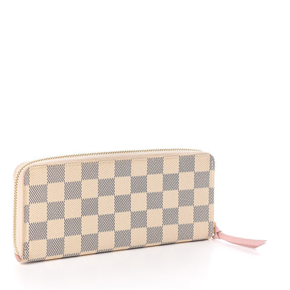 Louis Vuitton Damier Azur Clemence Wallet Rose Ballerine 3 of 8