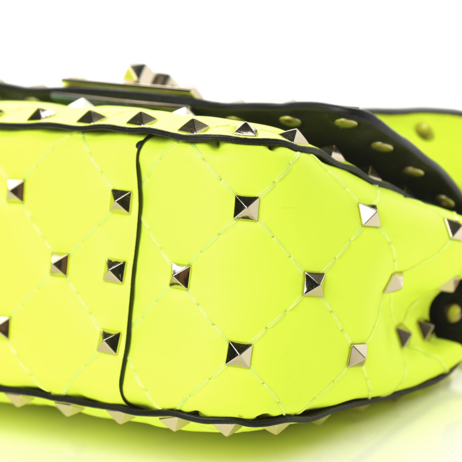 Valentino Garavani Calfskin Micro Rockstud Spike Shoulder Bag Lime 9 of 10