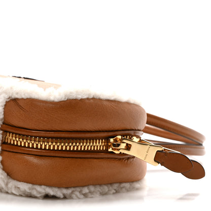 Miu Miu Shearling Calfskin Arcadie Top Handle Bag Cognac 11 of 11