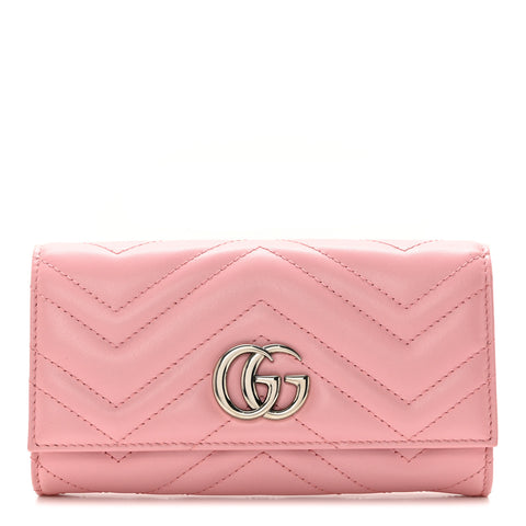 Calfskin Matelasse GG Marmont Continental Wallet Perfect Pink