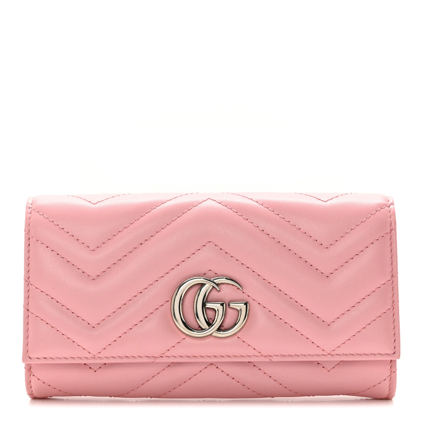 Calfskin Matelasse GG Marmont Continental Wallet Perfect Pink