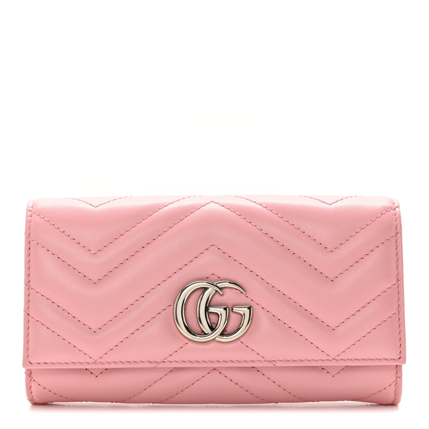 Gucci Calfskin Matelasse GG Marmont Continental Wallet Perfect Pink 1 of 10