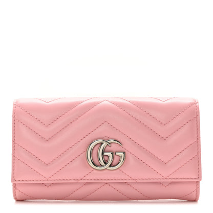 Gucci Calfskin Matelasse GG Marmont Continental Wallet Perfect Pink 1 of 10