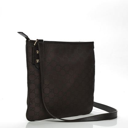 Gucci Nylon Monogram Flat Messenger Bag Brown 3 of 7