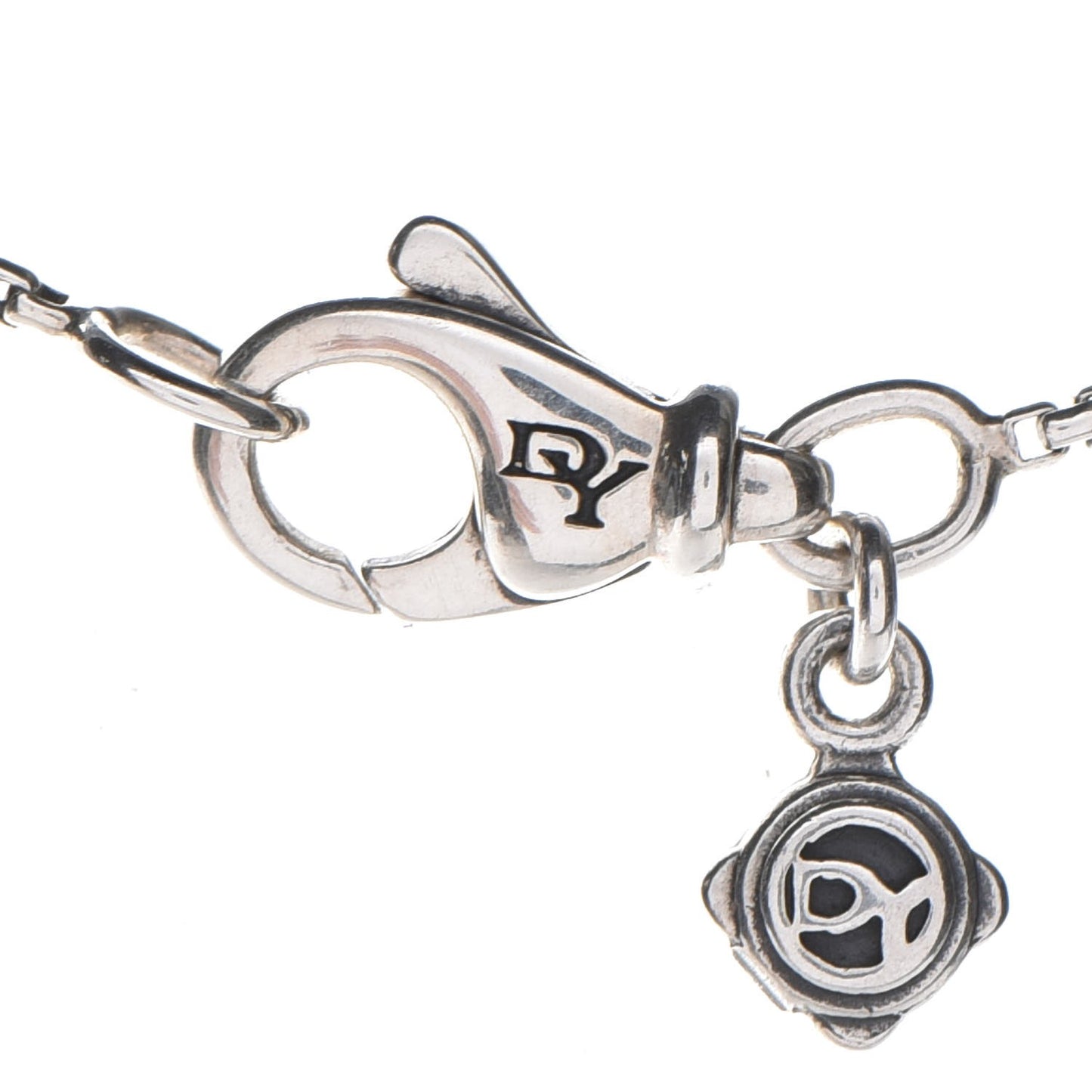 Sterling Silver Black Orchid 8mm Petite Chatelaine Pendant Necklace