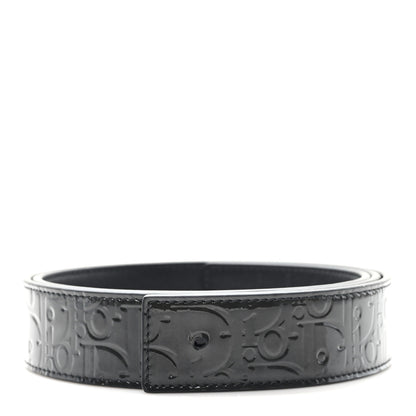 Christian Dior Patent Oblique Embossed Belt 95 38 Black 1 of 4