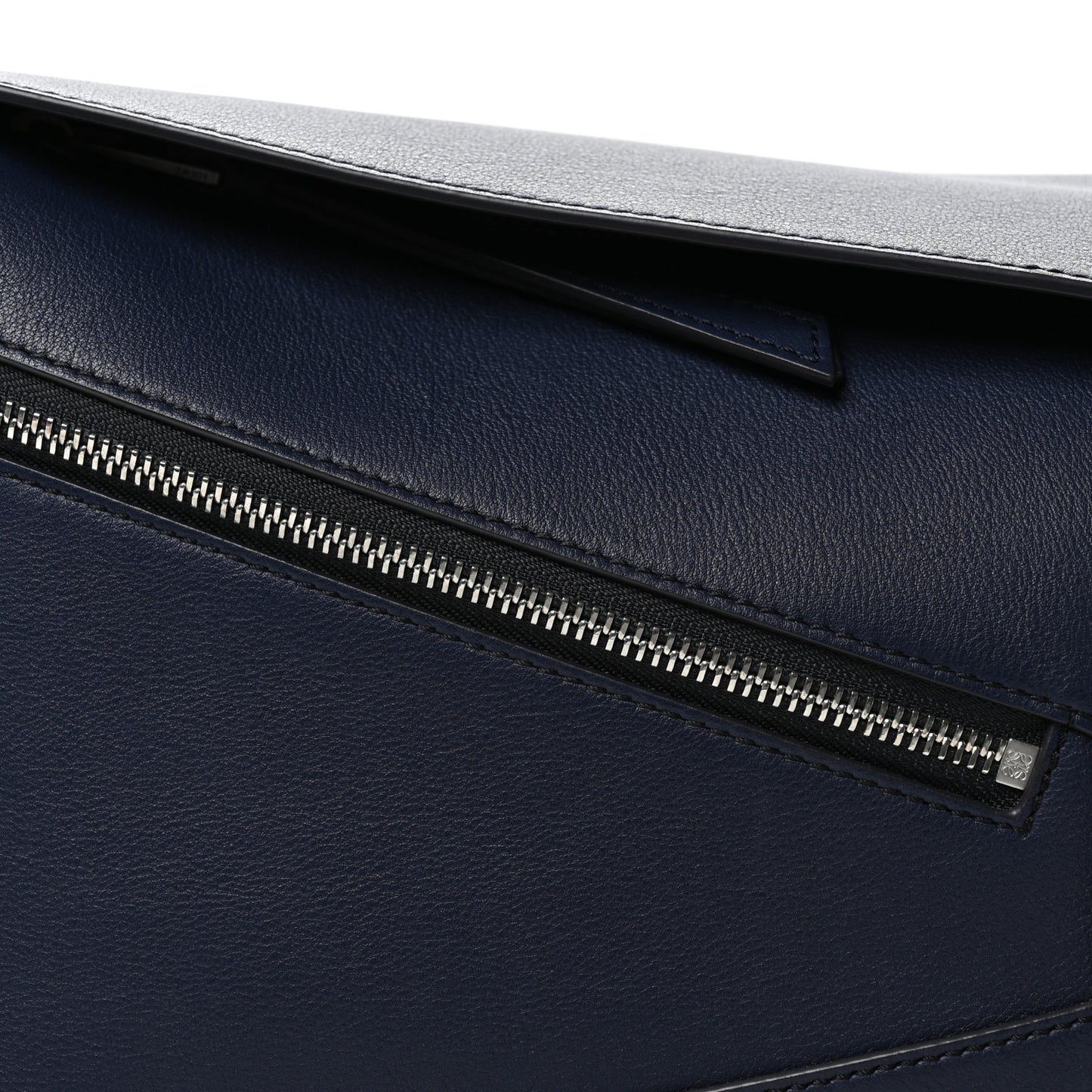 Calfskin Small Puzzle Edge Bumbag Navy Blue